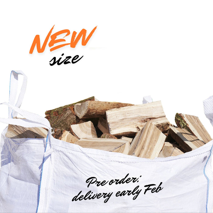 13" Premium Kiln Dried Mixed Hardwood Logs Builders Tonne Size Sack