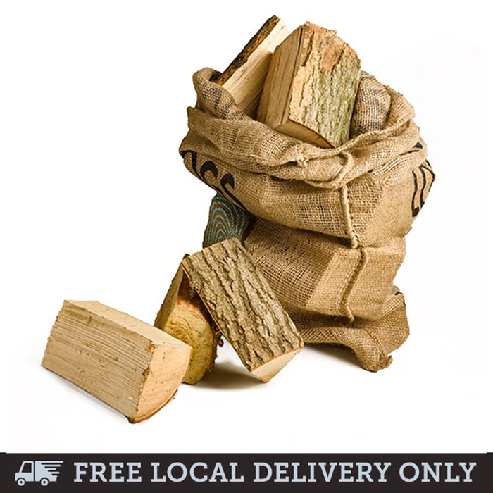 8"  Kiln Dried Hardwood Logs <br> Handy Net Bags